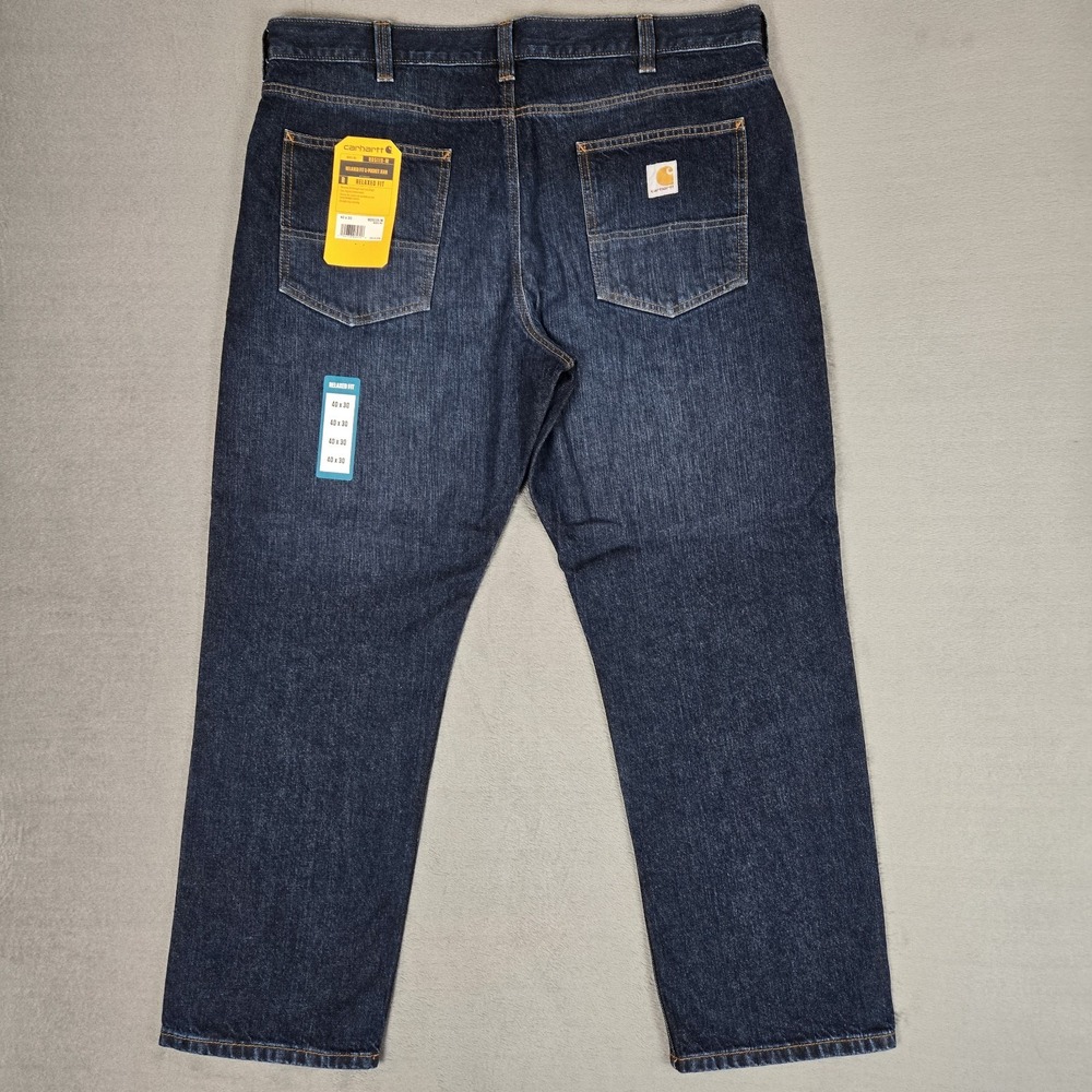 Carhartt Jeans Mens 40x30 Relaxed Fit 105119 BD5119-M Straight Leg Dark Wash NWT